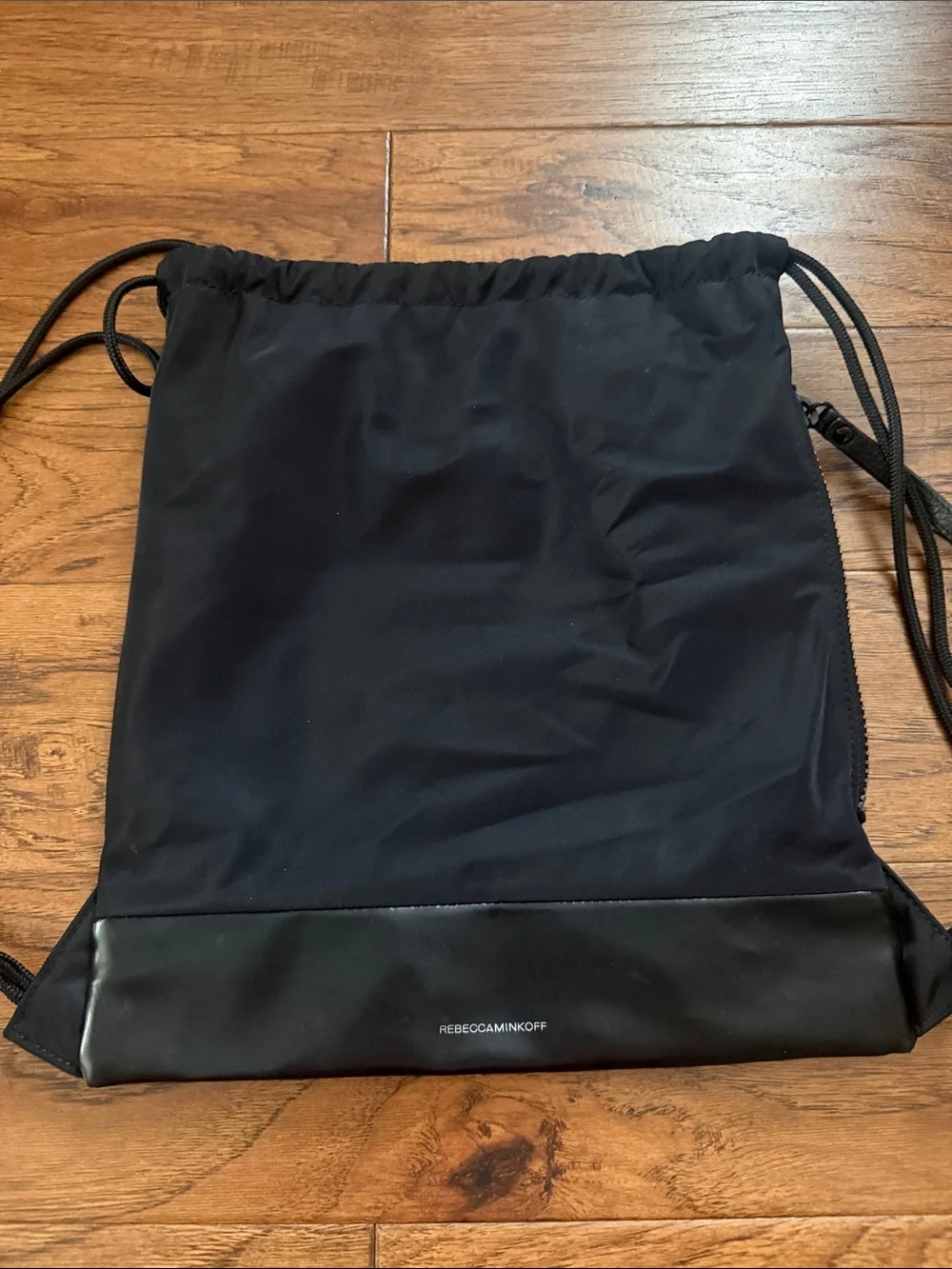 rebecca minkoff Black Logo Drawstring Backpack